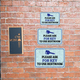 Classic Framed Plus Please Ask For Key To Use Restroom Wall or Door Sign | Friendly Public Bathroom Signage