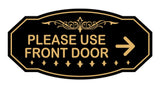 Victorian Please Use Front Door (Right Arrow) Wall or Door Sign