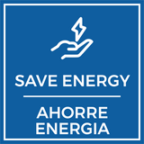 Signs ByLITA Square Save Energy Door or Wall Sign | Spanish Bilingual Business and Office Signs