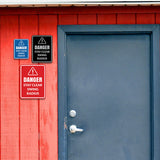 Signs ByLITA Portrait Round Danger Stay Clear Swing Radius Door or Wall Sign Easy Installation | Health And Safety | Building And Danger Signs