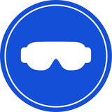 Circle Plus Safety Glasses Wall or Door Sign | Easy Installation | Health & Safety Signage