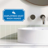Notched Standard Employees Must Wash Hands Wall or Door Sign