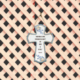“And now, O Lord, for what do I wait? My hope is in you." Psalm 39:7 11.5" x 8" Cross Hanging Sign | Rustic Twine | Inspiring Religious Bible Decor