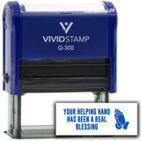 Vivid Stamp Your helping hand has been a real blessing Self-Inking Rubber Stamps