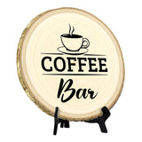 Hospitality & Fun Rustic Wood Discs – Natural Bark-Edge with a Sleek Black Acrylic Easel - For Counters, Doors & Walls