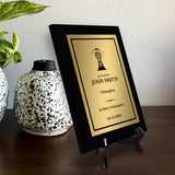 Archery Customizable Black Frame Wooden Award Plaque | Easel Mount Option | Achievement and Recognition Personalizable Plaques | Sports Award