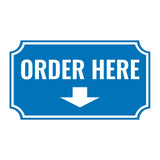 Notched Standard 'Order Here' Wall or Door Sign | Customer Interaction Sign