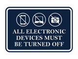 Signs ByLITA Classic Framed All Electronic Devices Must Be Turned Off Door or Wall Sign Durable ABS Plastic | Laser Engraved | Easy Installation | Courtroom