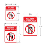 Portrait Round Plus No Climbing Electrical Poles Door or Wall Sign | Electrical Hazard Safety Signs