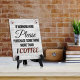 No Remote Working Signs|Café or Restaurant Etiquette Decor Table Sign with Acrylic Stand (6x8“)