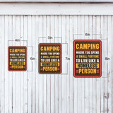 Portrait Round Plus Camping: Where You Spend A Small Fortune To Live Like A Homeless Person Door or Wall Sign | Camping RV Decoration