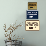 Classic Framed Push Button to Open Door Wall or Door Sign