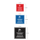 Signs ByLITA Square Emergency Shower Wall or Door Sign | Spanish Bilingual Business and Office Signs