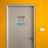 Standard Plus Door Locked Please Knock Wall or Door Sign | Office Room Directions