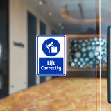 Portrait Round Plus Lift Correctly Wall or Door Sign