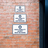 Classic Framed Plus High Visibility Jacket Must Be Worn — Wall or Door Sign | Safety & PPE - Sign
