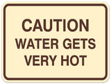 Signs ByLITA Classic Framed CAUTION WATER GETS VERY HOT Door or Wall Sign Durable Plastic | Easy Installation | Elegant Design
