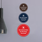 Circle No Soliciting Do Not Ring Doorbell Wall or Door Sign