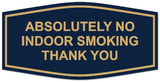 Signs ByLITA Fancy Absolutely No Indoor Smoking Thank you Sign | Legible Lettering | Easy No-Tool Installation | Powerful Foam Tape