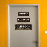 Standard Plus Bathroom Close & Lock The Door Wall or Door Sign | Health And Safety Office Signage