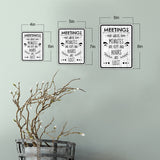 Portrait Round Plus Meetings Where Minutes Are Kept And Hours Are Lost Wall or Door Sign | Funny Workspace Office Decor