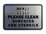 Classic Framed Please Clean Surfaces and Utensils Wall or Door Sign