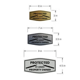 Signs ByLITA Fancy Protected by Armed Property Owner (Military Knife) Door or Wall Sign | Home Security Warning Sign