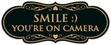 Signs ByLITA Designer Smile You're on Camera Sign - Easy Installation | Durable Wall or Door Sign