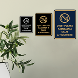 Signs ByLITA Portrait Round Quiet Please Maintain a Calm Atmosphere Door or Wall Sign Easy Installation | Directing Artists & Co-Workers | Music | Concert | Festivals