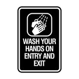 Signs ByLITA Portrait Round Wash your hands on entry and exit Wall or Door Sign