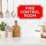Notched Standard Fire Control Room Wall or Door Sign | Fire/Emergency/Electrical/Security Safety Signs