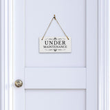 Under Maintenance 5" x 10" Hanging Wall or Door Sign | Rustic Twine | Stylish Business or Office Signage