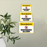 Classic Framed Plus Recordatorio Mantenerse Alejado Door or Wall Sign | Spanish Business Signage
