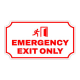 Notched Standard Emergency Exit Only Wall or Door Sign | Warning/Safety/Precaution