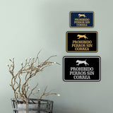 Signs ByLITA Classic Framed Prohibido Perros Sin Correa Graphic Spanish Security Wall or Door Sign