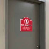 No Guests Beyond This Point' Headstone - Wall or Door Signs ? Access & Control Sign
