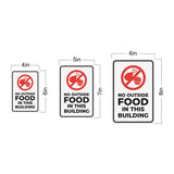 Portrait Round Plus No Outside Food In This Building Wall or Door Sign | Food & Drink Restrictions
