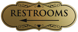Signs ByLITA Designer Restrooms Left Arrow Sign - Easy Installation | Durable Wall or Door Sign