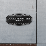 Victorian Plus Court Reporter's Office Wall or Door Sign | Legal and Courtroom Decoration