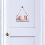 Exit 5" x 10" Hanging Wall or Door Sign | Rustic Twine | Signs for Home and Business