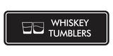 Signs ByLITA Standard Whiskey Tumblers Door or Wall Sign Easy Installation | Durable Construction | Kitchen Essentials | Hygiene | AirBnB Signs