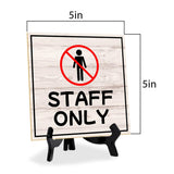 Staff Only 5"x 5" Square Table Sign With Acrylic Easel | Home & Office Decor