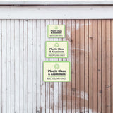 Classic Framed Plus Plastic Glass & Aluminum Recycling Only Door or Wall Sign | Waste Disposal Etiquette