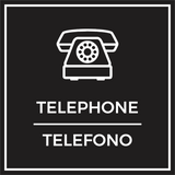 Signs ByLITA Square Telephone Door or Wall Sign | Spanish Bilingual Office Business Signs