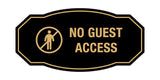 Signs ByLITA Victorian No Guest Access Stick Man Graphic Business Wall or Door Sign
