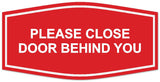Signs ByLITA Fancy Please Close Door Behind You Sign - Laser-Engraved Lettering | Durable ABS Plastic | Vibrant Colors | Powerful Foam Tape