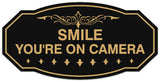 Signs ByLITA Victorian Smile You're On Camera Wall or Door Sign - Laser-Engraved Lettering | Durable ABS Plastic | Vibrant Colors | Powerful Foam Tape