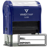 All Quality Bill Deposit Self-Inking Rubber Stamp | Business and Packaging Stamps