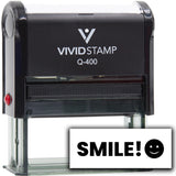 Vivid Stamp SMILE! Self-Inking Rubber Stamps Teachers And Schools | Motivational Stamps For Children | Re-inkable Ink Pad