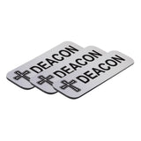 Deacon, Cross Design, 1 x 3" Name Tag/Badge, (3 Pack)